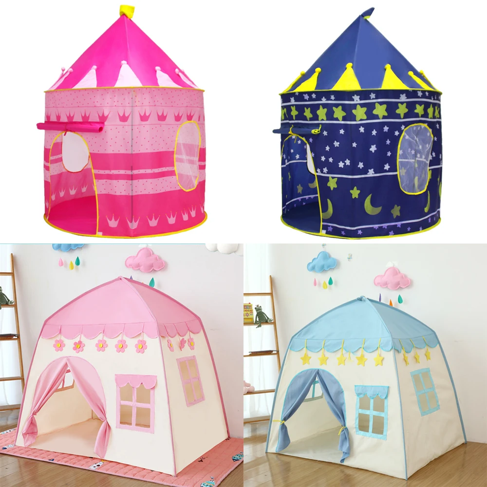 

4 Children's Tent Toys Cute Shed Folding Portable Baby Playhouse Large Girl Princess Castle Fun Interactive Landscaping Tent