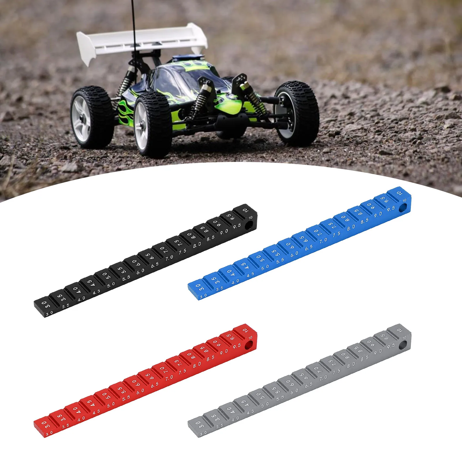 Ride Height Droop Gauge Chassis Ride Height Gauge Aluminum Alloy 3‑10mm Rc Car Droop Gauge Accessories for 1/10 RC Drift Car