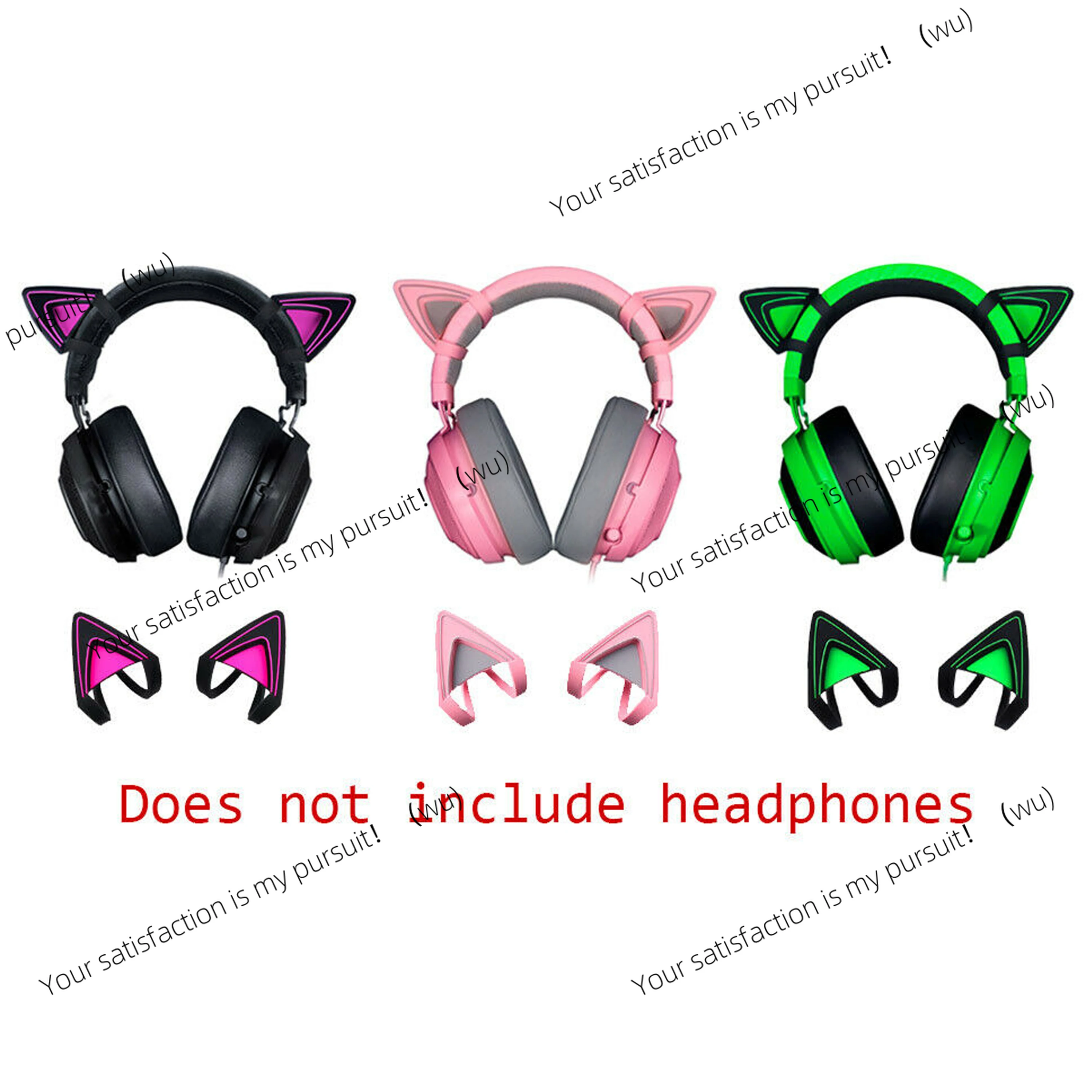 1 par de orejas de gato Kitty, 3 colores para RAZER Kraken V2 especial/Kaken 2019/Kaken TE/7,1 V2, auriculares, cliente DIY