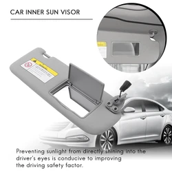 1 Piece Right Car Inner Sun Visor Sunshade Mirror Plastic For Hyundai Sonata NF NFC 2005-2009 Gray Sun Shield Shade