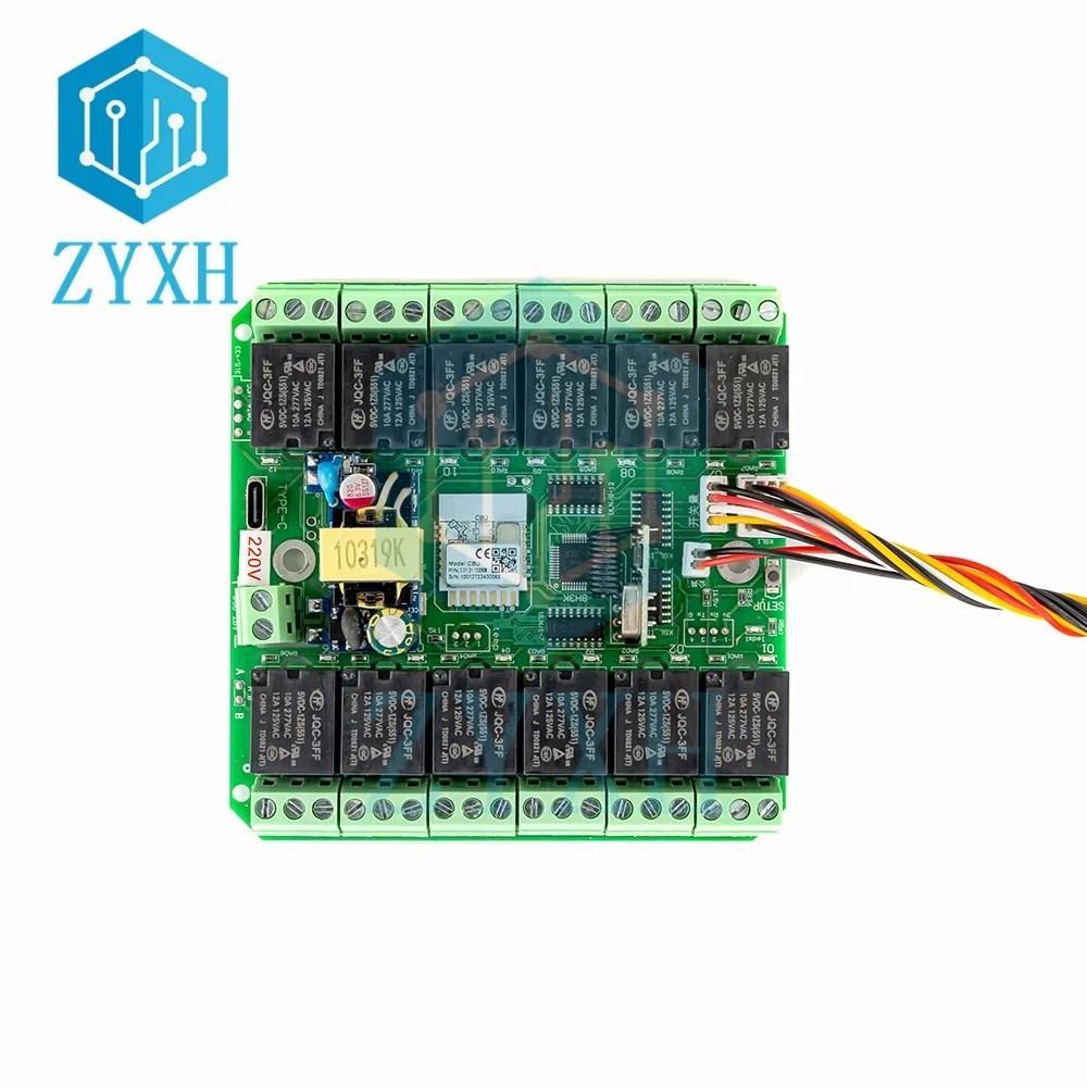 Tuya 12 Way Relay Switch Module DC 7-27V AC 85-250V WiFi/Zigbee Wireless Smart Home Remote Control Switch with RF 433MHZ