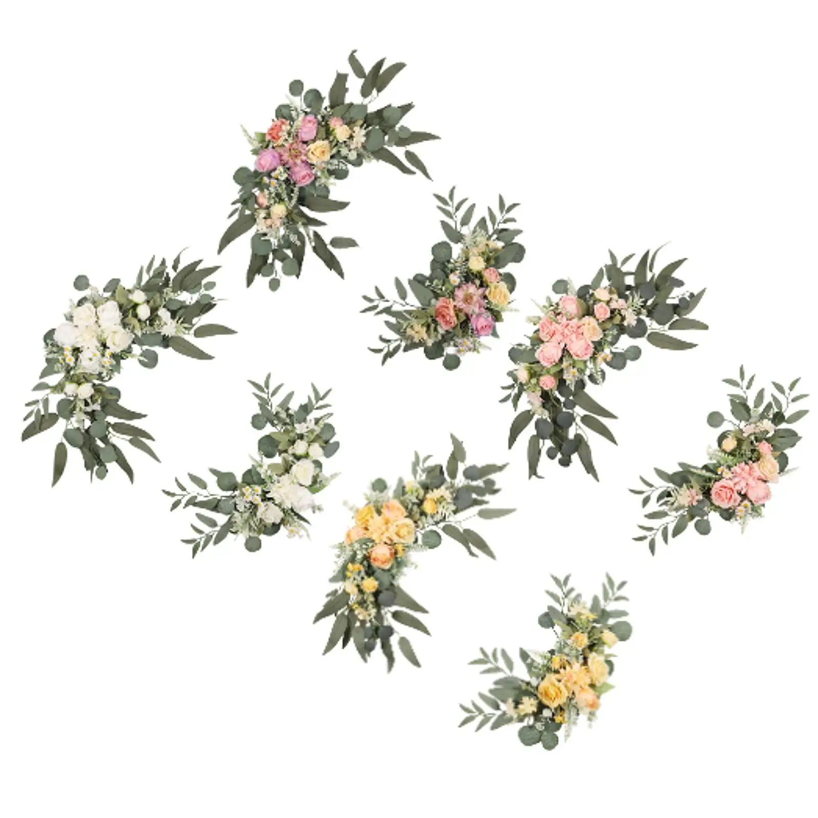 

2x Wedding Artificial Flower Swag Floral Arrangement for Home Wedding Wall