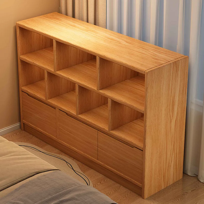 

Premium Household Bookcase Simple Storage Cabinet Bedside Locker Bedroom Integrated Bedside Cabinet Wall Bookshelf Floor Locker