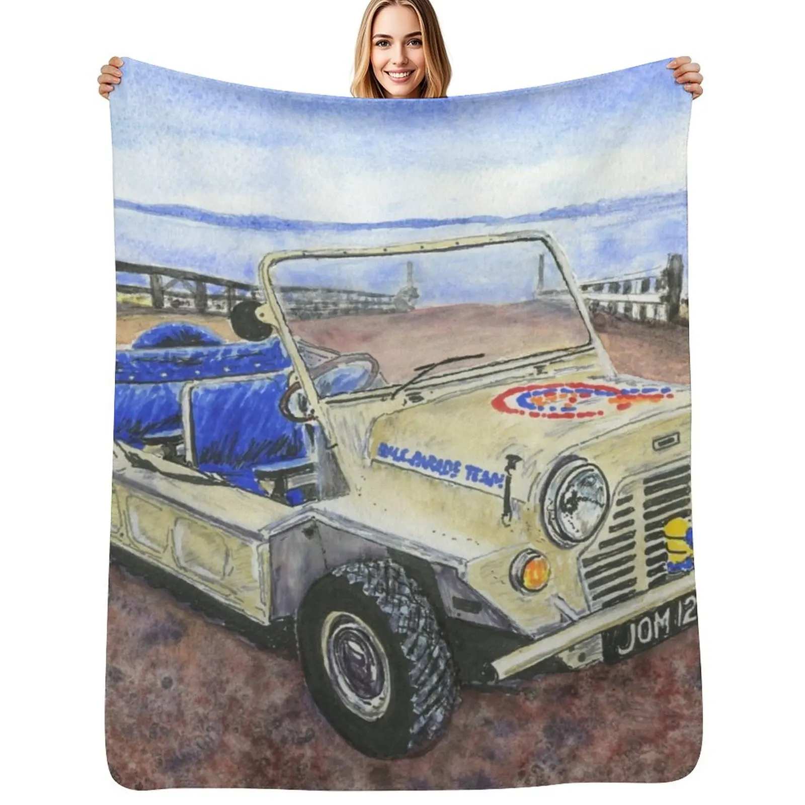 

Austin Mini Moke Throw Blanket Picnic Plush funny gift Blankets