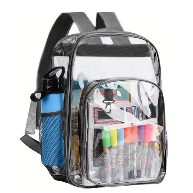 Transparent Portable Shoulder Bag Unisex Fashion Simple Large Capacity Backpacks Multifunctional Waterproof Male Female Knapsack