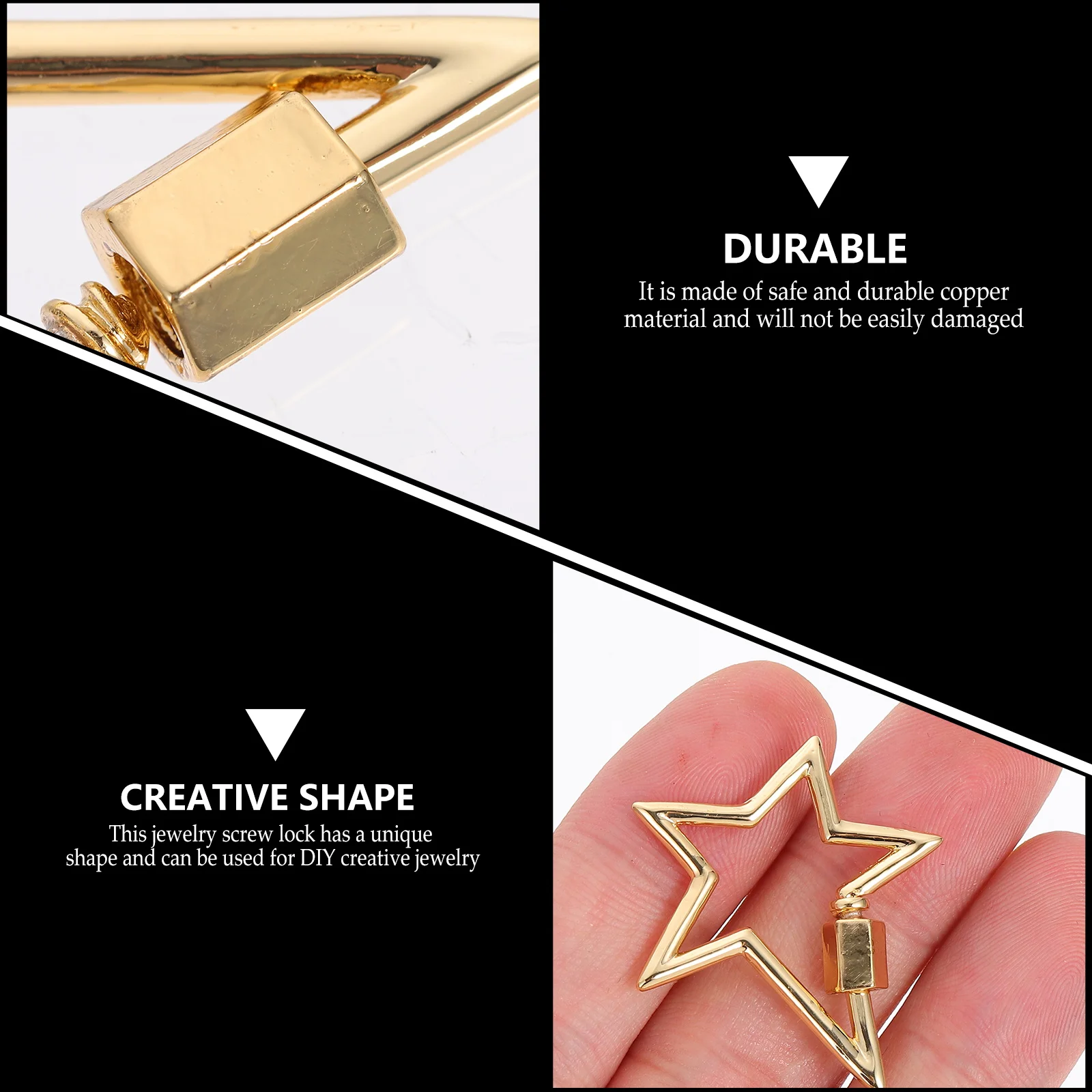 

3 Pcs Locks Jewelry Link Buckle Screw Carabiner Chain Connector for Necklace Charms