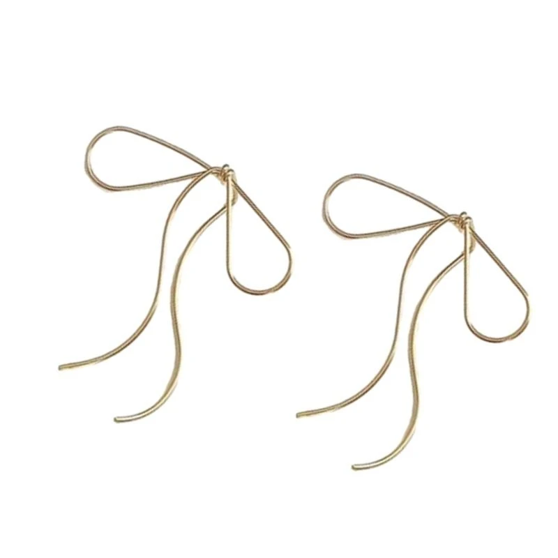 HX6F Dainty Bows Shaped Ear Studs Beautiful Bowknots Ear Accessories for Women Girls