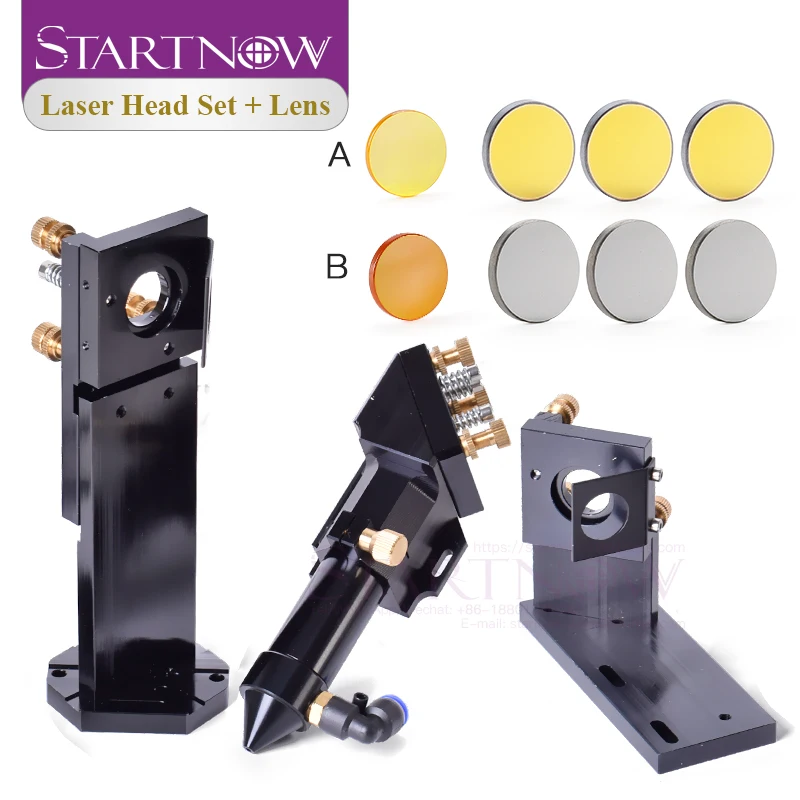 Startnow CO2 Laser Head Set with Dimming Target Dia.20 FL 50.8 & 101.6mm D25/Mirror Integrative Holder For Laser Cutting Machine