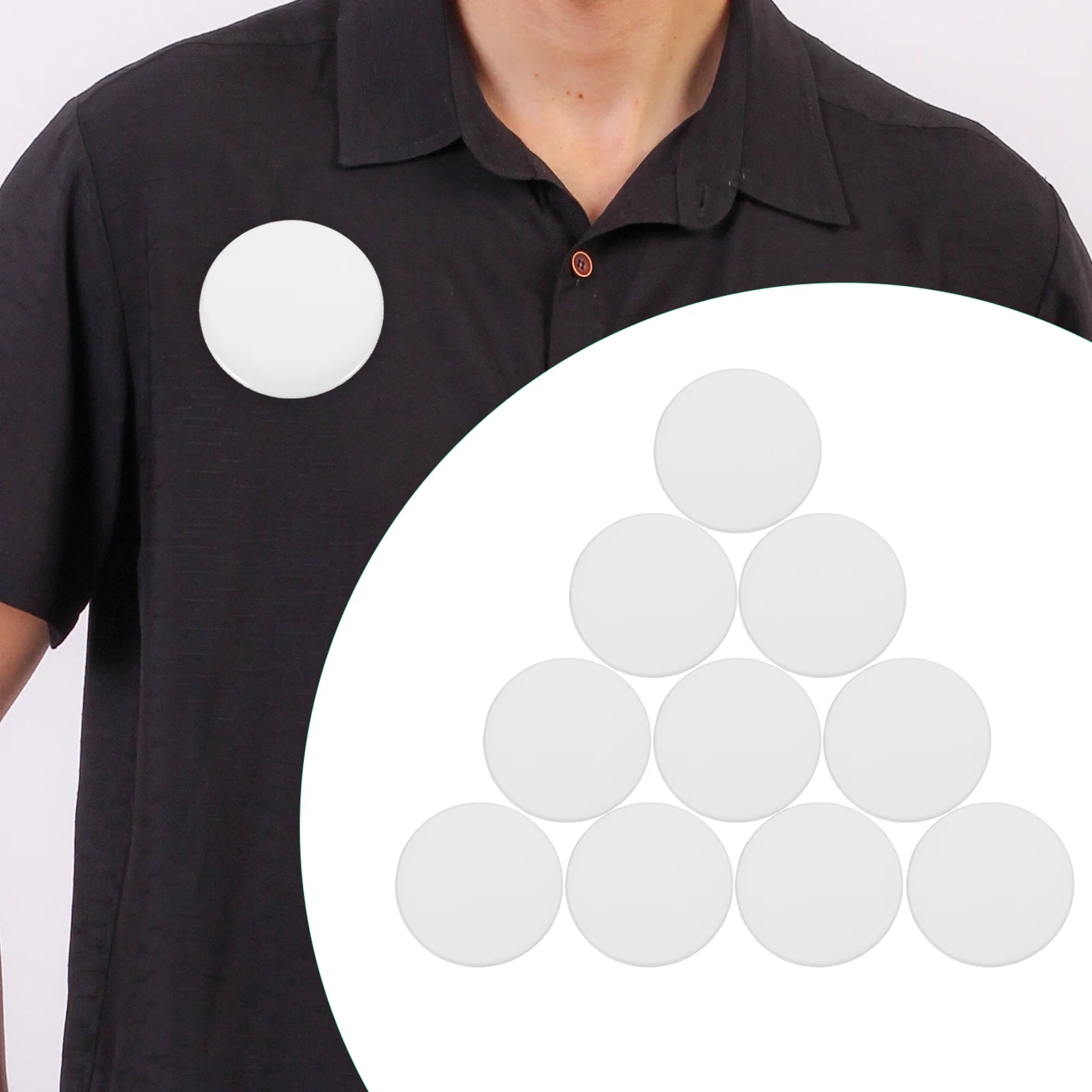 20 Pcs Blank Badge Portable Pin Earrings for Kids Badges DIY White Buttons Creative with