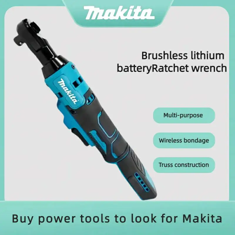 

Makita 18V Brushless Ratchet Right Angle Wrench Cordless Driver Multifunction Variable Speed Power Wrench LED Power Tools