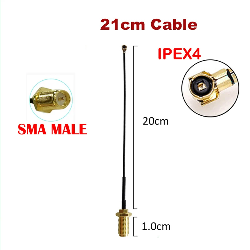 EOTH 2.4g antenna 5dbi sma female wlan wifi 2.4ghz antene ipex 4 mhf4 external 21cm cable male pigtail customizable