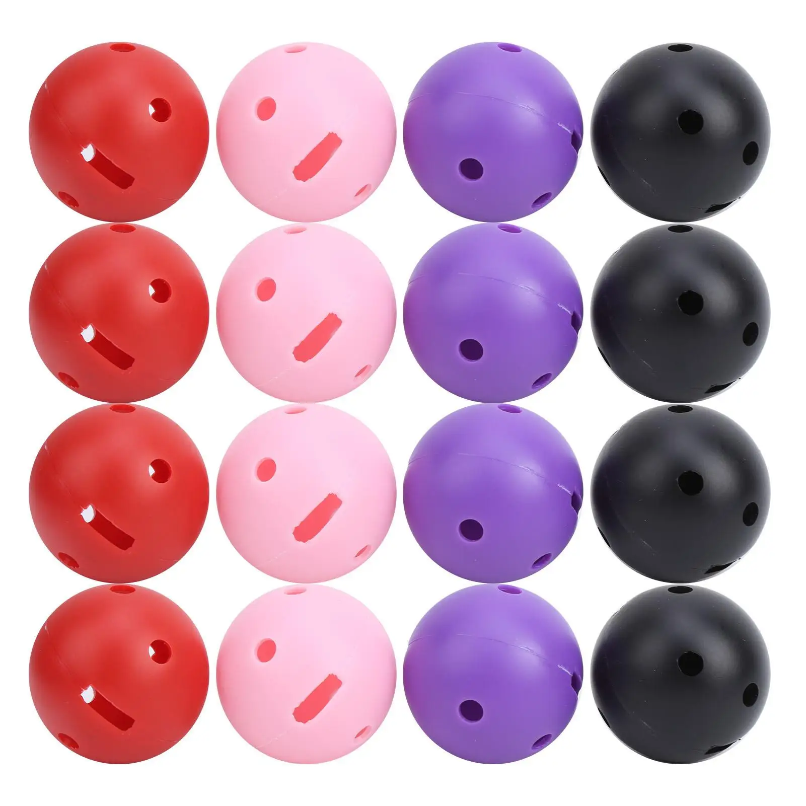 

16Pcs Plastic Hole Balls Set - 4, 4 Red, 4 Black, 4 for Crafts & DIY Projects