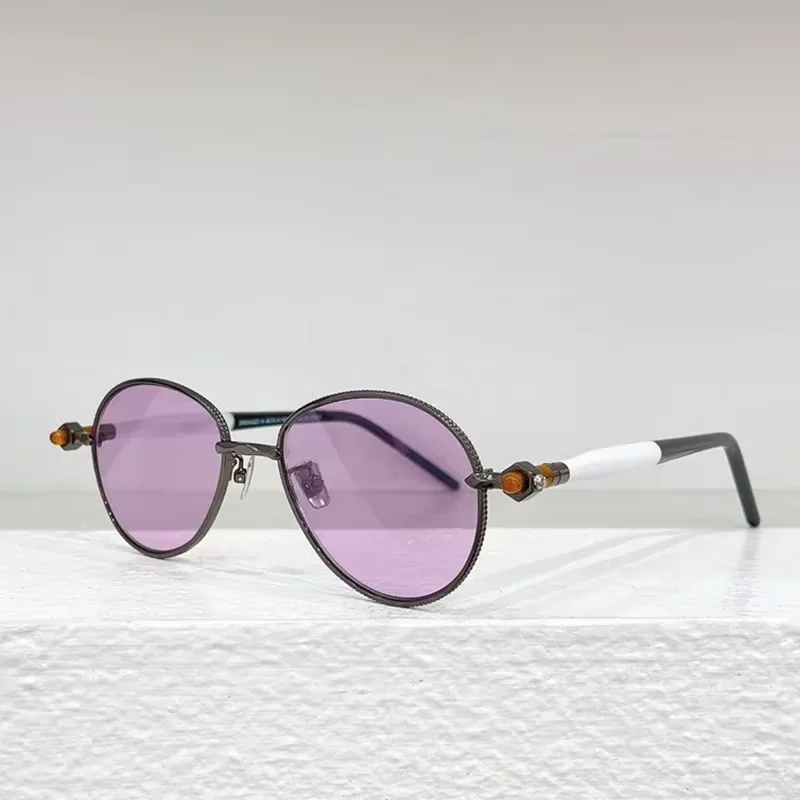 

Maske P72 Round Thin Frame Alloy and Acetate Sunglasses for Men and Women High Quality Brand Designer UV400 Eyeglasses with Case