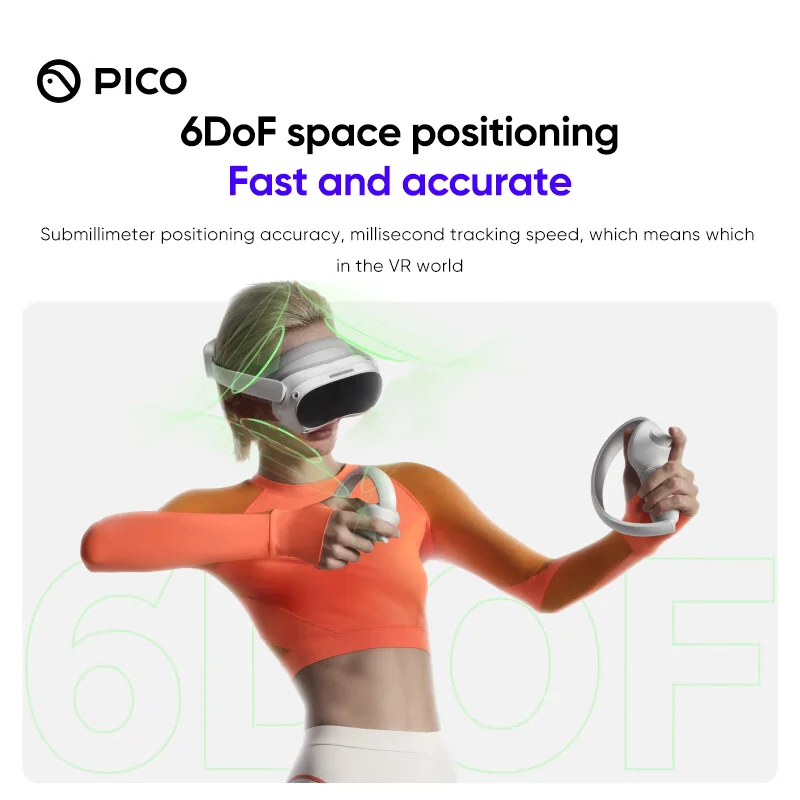 Pico 4 VR-Headset RTS 8G 128G All-In-One-Virtual-Reality-Headset Pico4 3D-VR-Brille 4K+ Display für Metaverse & Stream Gaming