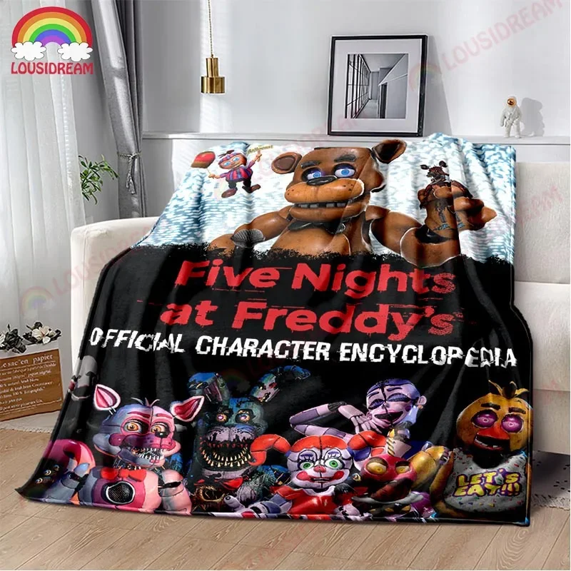 FNAF Horror Game Flannel Blanket Freddy Halloween Home Decoration Fluffy blanket Bedroom Bed Sofa Travel Camping thermal blanke