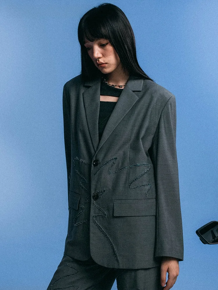 

Пальто Weicheng Lu, осень 2024, женское, с уникальным дизайном, повседневное, для работы, удлиненное, асимметричное, ручной работы