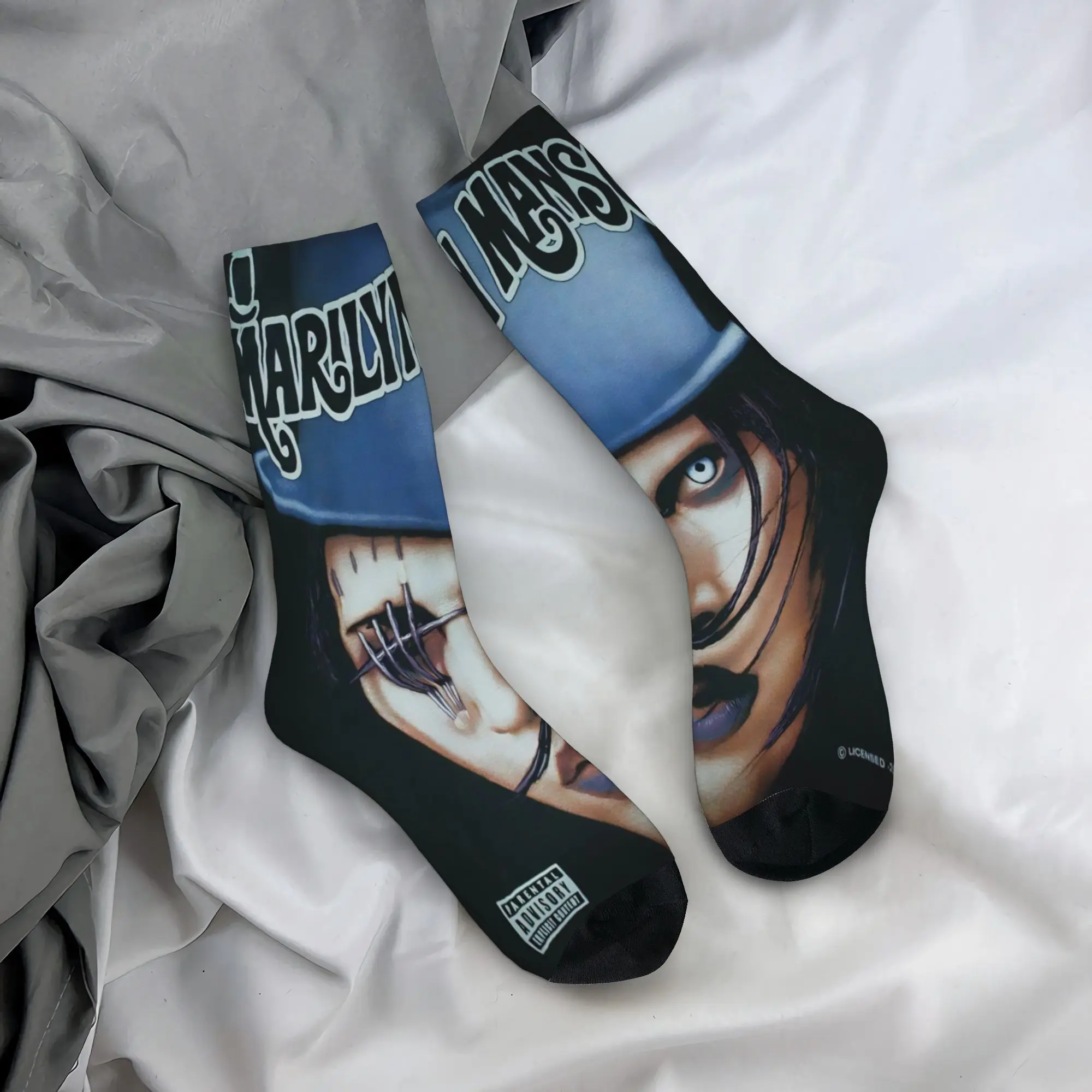 Fashion  Men Women Socks Marilyns Mansons Merch Cute  Graphic Dress Socks All Season