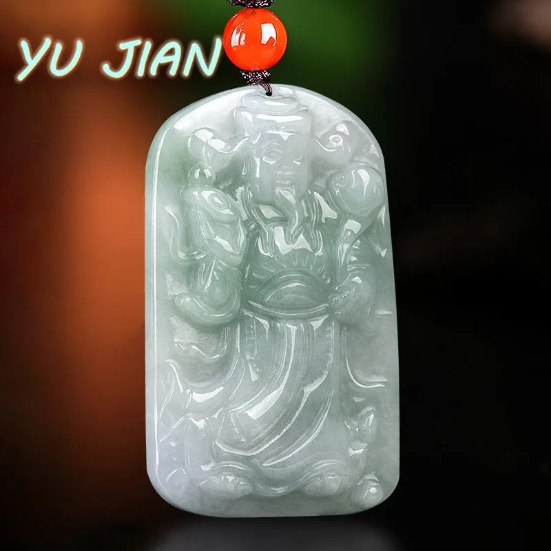 

Natural Emerald Jewelry Fortune Pendant Charm Jade Ladies Men Fashion Hot Selling Necklaces Hand Carved Accessories