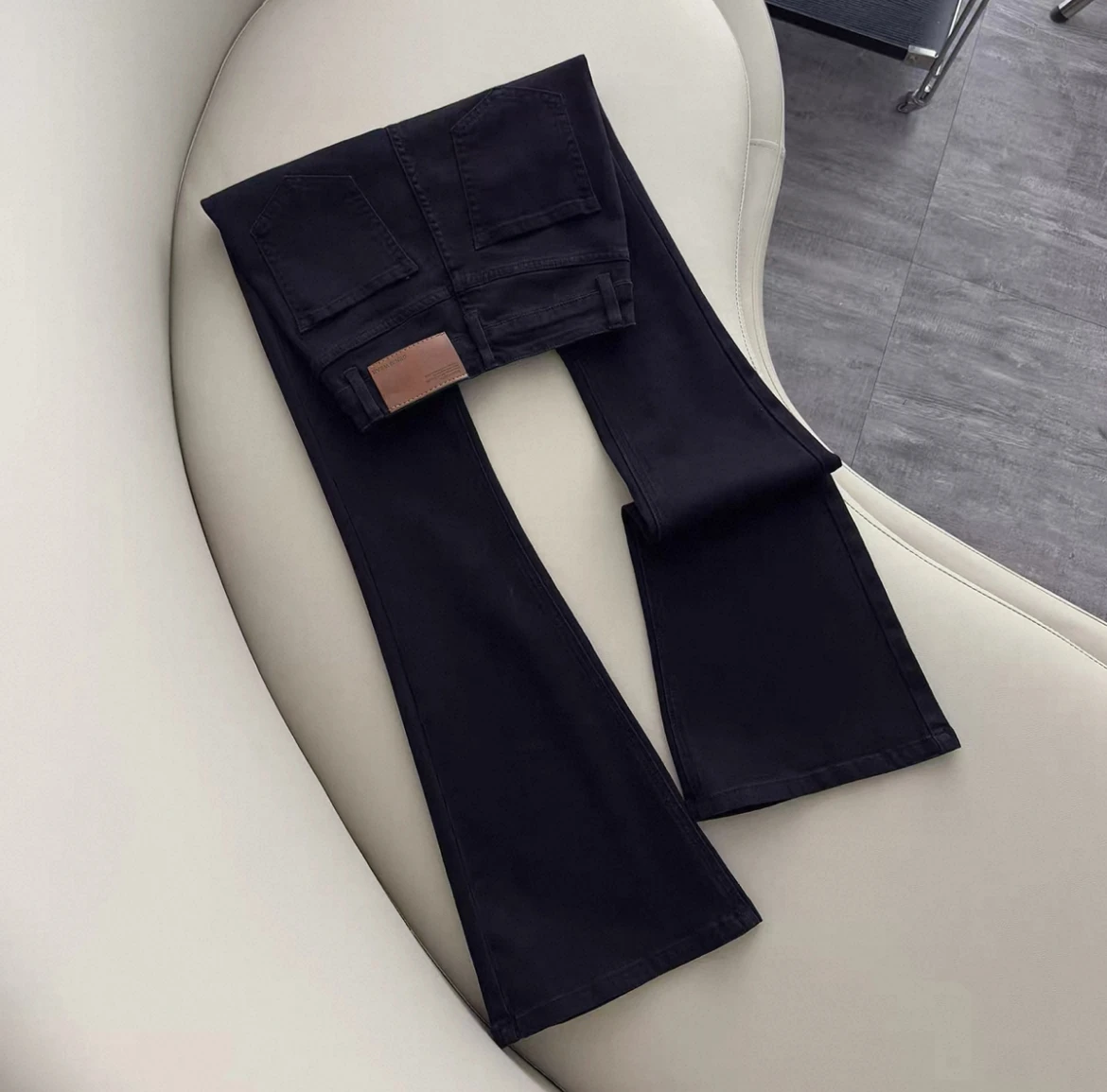 

Брюки Bootcut для девочек и женщин, базовые необычные однотонные легкие теплые узоры, декоративные джинсовые хлопковые термобелье, лето, зима, весна, осень GF