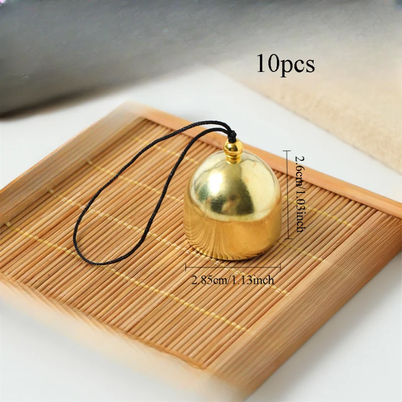 10 قطع من أجراس معدنية عتيقة - ديكور رنين الرياح وحلقة تدريب الحيوانات الأليفة | زخرفة عيد الميلاد/المهرجانات الحنين #4