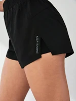 2026 New Style Faux Two-Piece Anti-Exposure Yoga Shorts Sports Shorts Running Fitness Tennis Casual Basic Sports Pants Women's 4