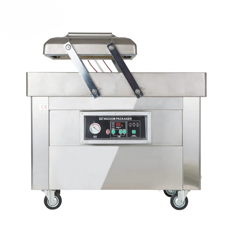 

DUOQI DZ(Q)-400/2SB bracket double-chamber packer, hairtail, steak, hardware and liquid beef vacuum packer.