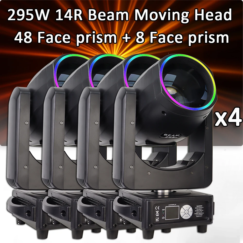 4Pcs/Lot DJ Lights Super Discount DMX512 Stage Lighting Beam 295W 14R Moving Head Light For Disco Party Wedding Club Lamp