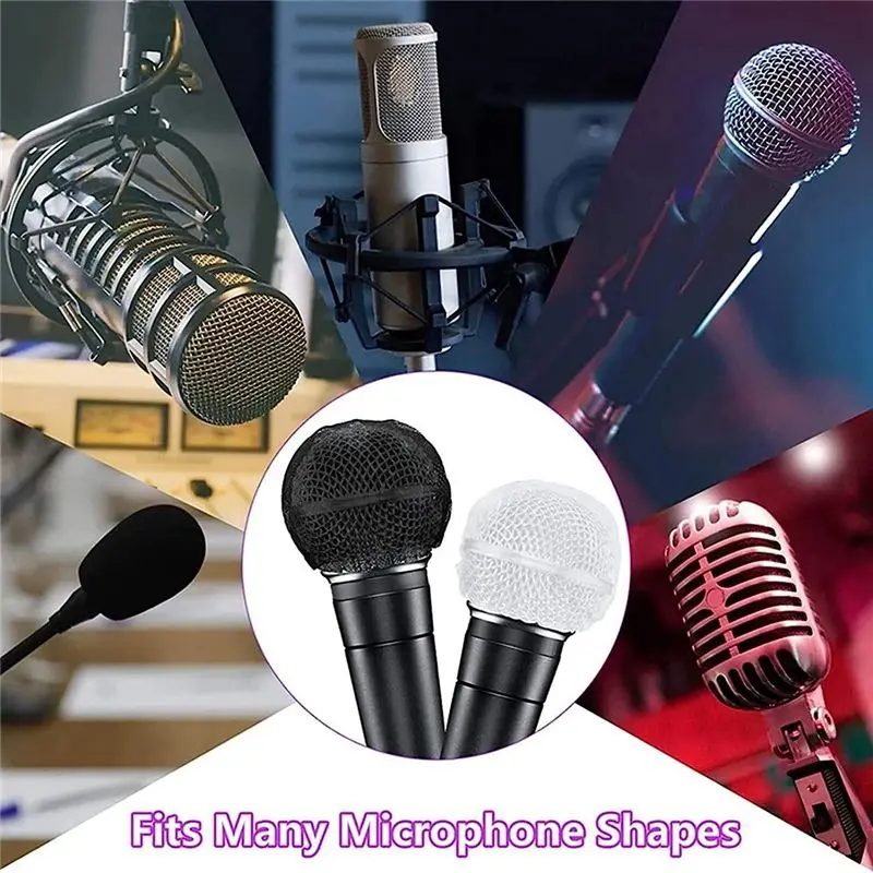 AABFK 400PCS Disposable Microphone Covers, Non-Woven Disposable Mic Covers for Conferences, Concerts, Recording Room, KTV