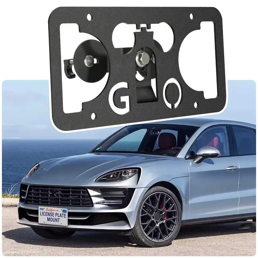 

Drill License Plate Holder Compatible with Porsche Macan 20192021 Front Grille License Plate Mount Bumper Bracket Holder Car Tag