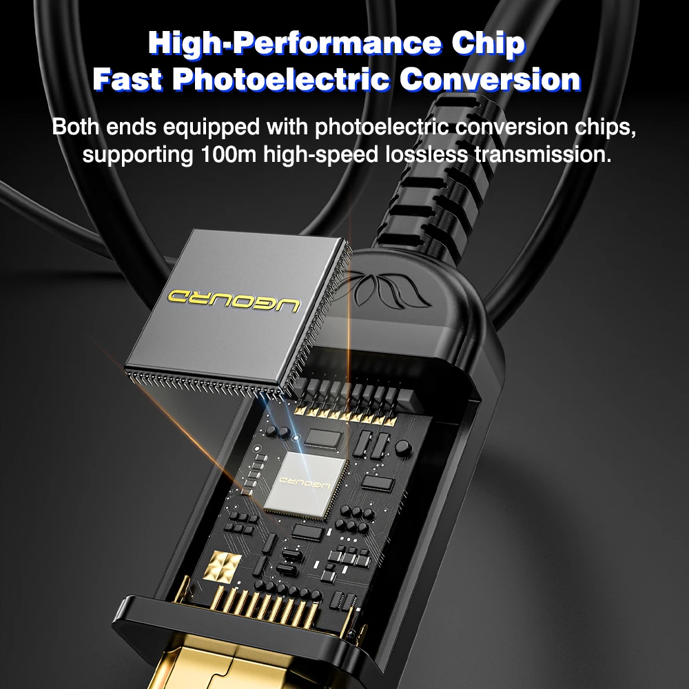 UGOURD Fiber Optic HDMI 2.1 Cable Active Optical AOC HDMI Over Fiber Cord 8K60Hz 4K 120Hz Long Distance 7.5m - 20m 30m 50m 100m view 6