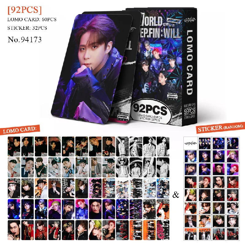 Imagem -03 - Kpop Ateez Photo Print Card Novo Álbum The World ep Fin: Wild Lomo Cards Seonghwa Yarabo Yeomi Fans Gift 92 Pcs