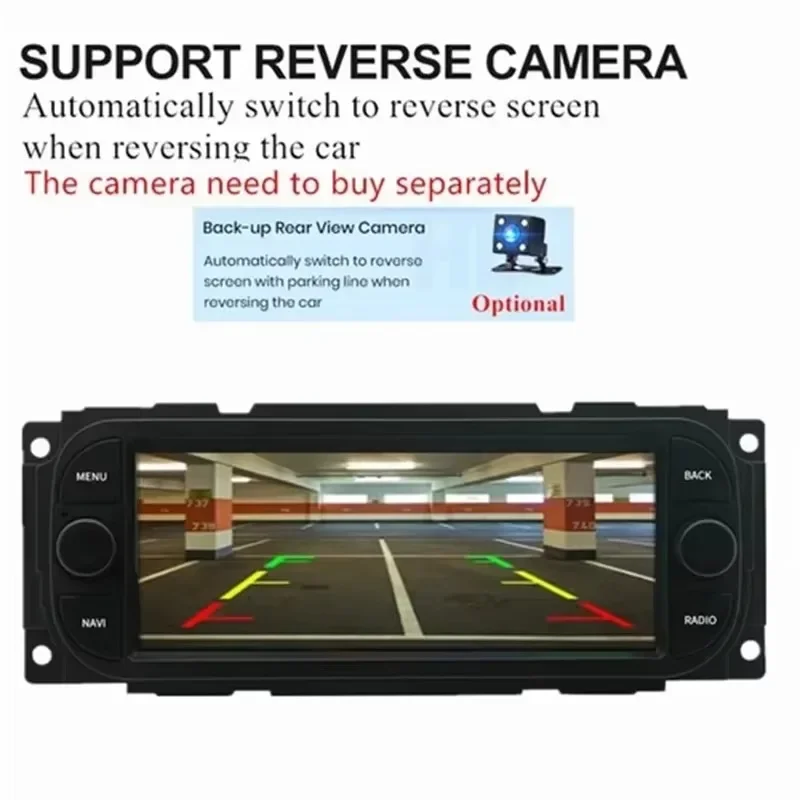 Radio stereo per auto da 7 pollici Car-play Mirror Link Navigazione GPS Android 13 compatibile per Caravan Viper Grand Voyager 2000 - 2010