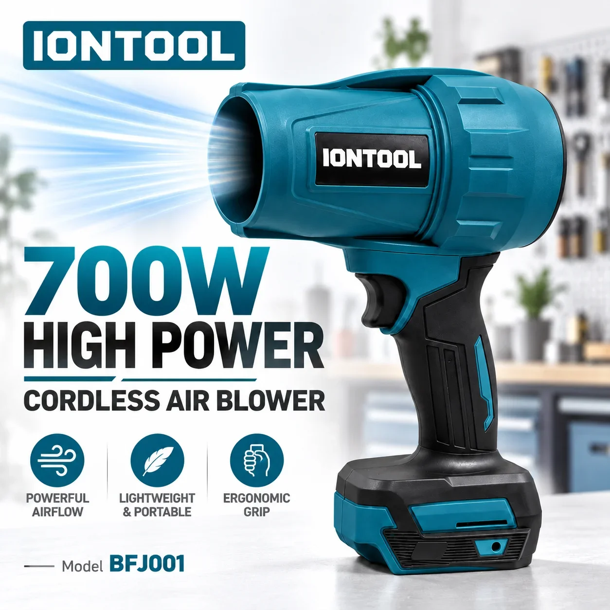 IONTOOL 700W Portable Cordless Dust Blower for Home Cleaning Computer Keyboard Car Interior Workshop Garage and Garden