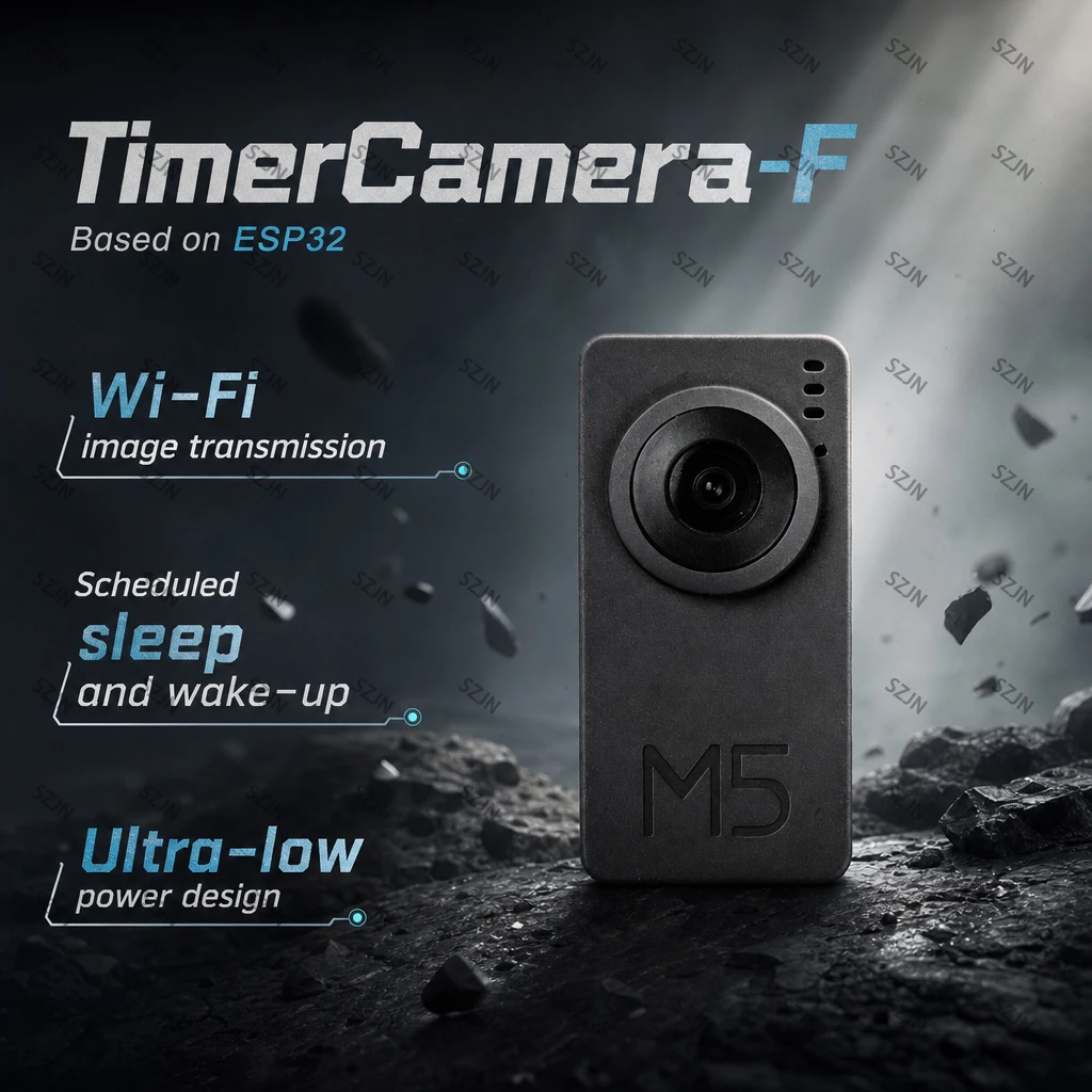 M5Stack Timer Camera F ESP32 Fisheye Camera OV3660 Ultra Low Power Wi-Fi Image Transfer Timed Sleep &Wake-up