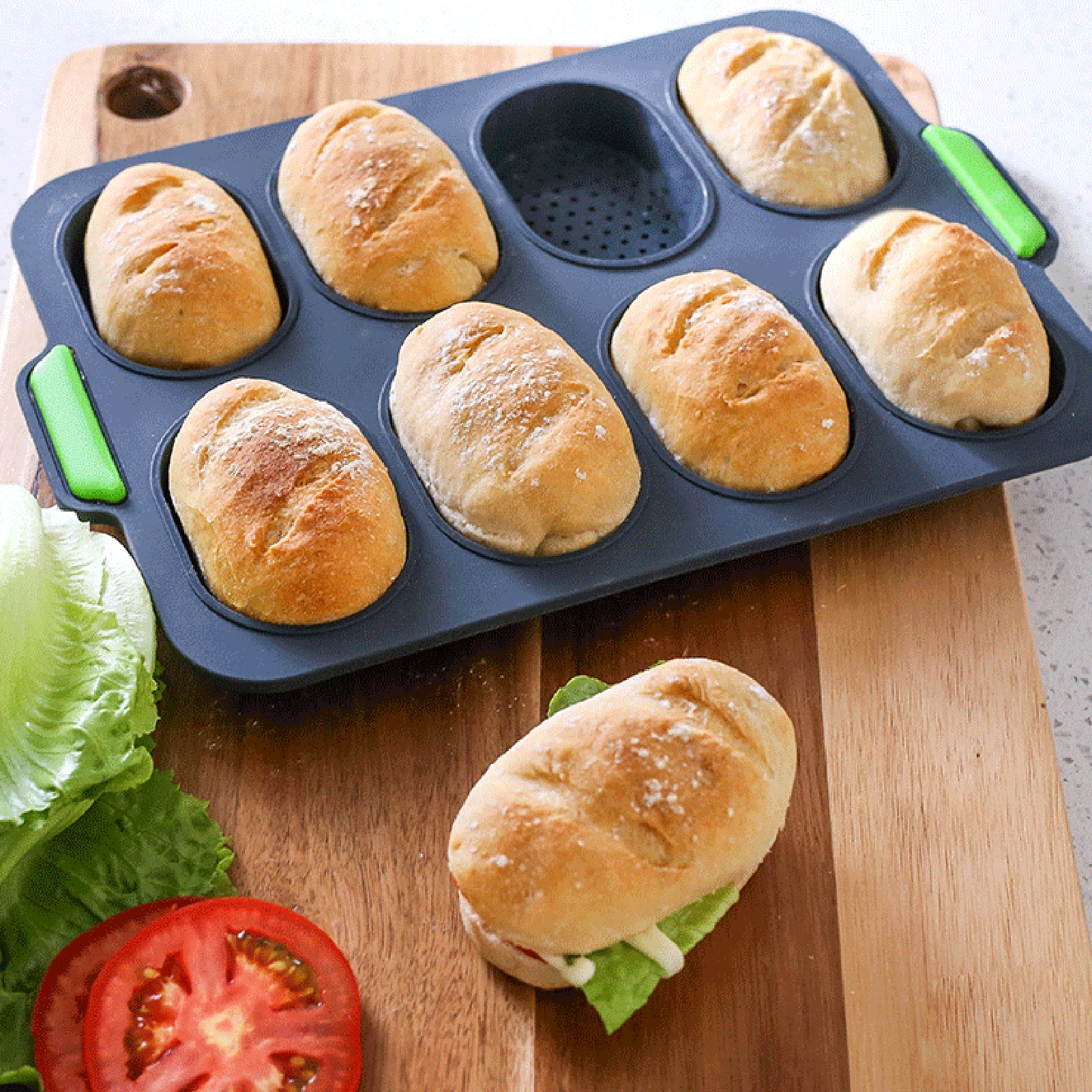 Silicone Baguette-Bread Stencils Easy Demolding Oval Shape Silicone Bakeware For Milk Bread Buns Mini Bread