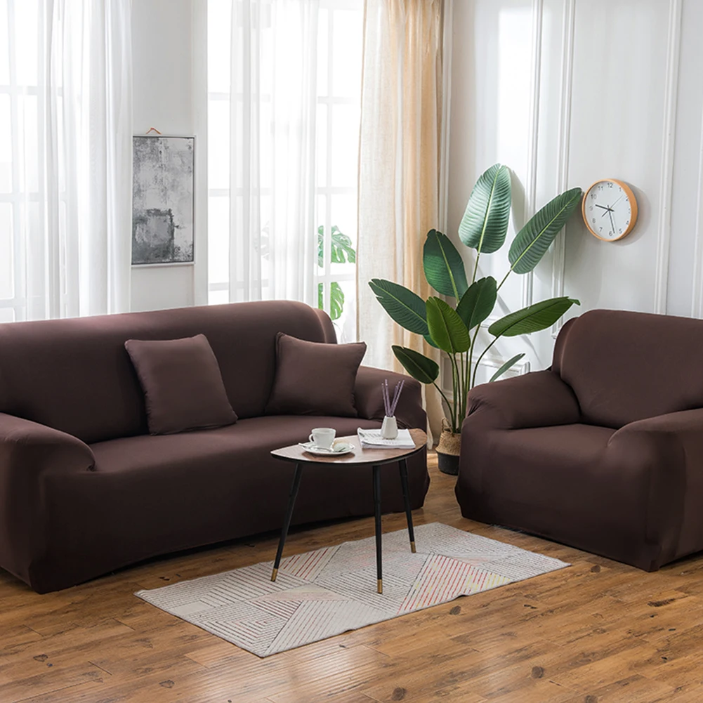 High Stretch Solid Color Sofa Covers for Living Room Lounge Protector 1 2 3 4 Seater Corner Couch Cover Recliner Slipcover
