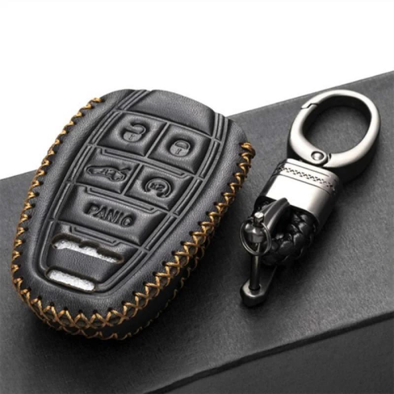 

A+ For Alfa Romeo Giulia Stelvio Leather Remote Start Car Key Fob Cover Case Shell