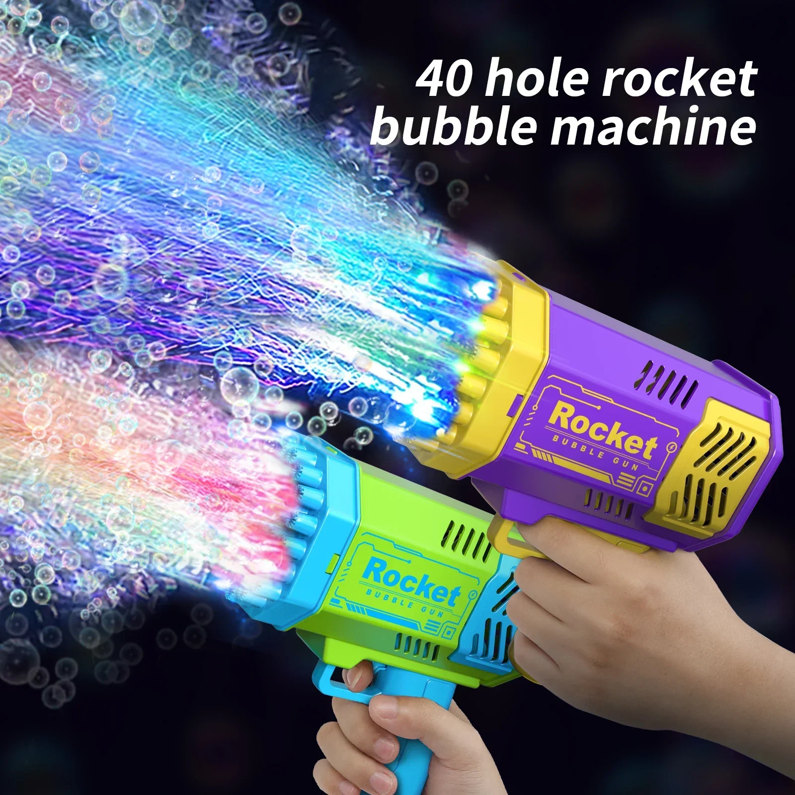 40 hole children's bubble machine handheld Gatling outdoor toy blowing bubble machine without battery and bubble water