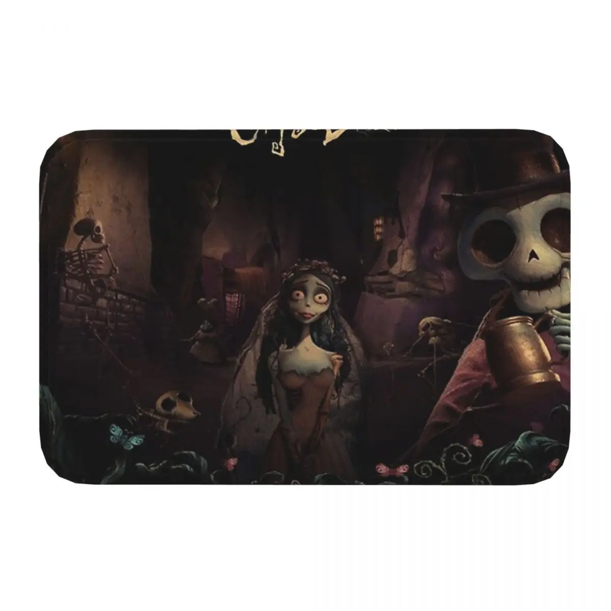 Tim Burton\'s Corpse Bride Bath Mat Victor And Emily Doormat Kitchen Carpet Outdoor Rug Home Decoration