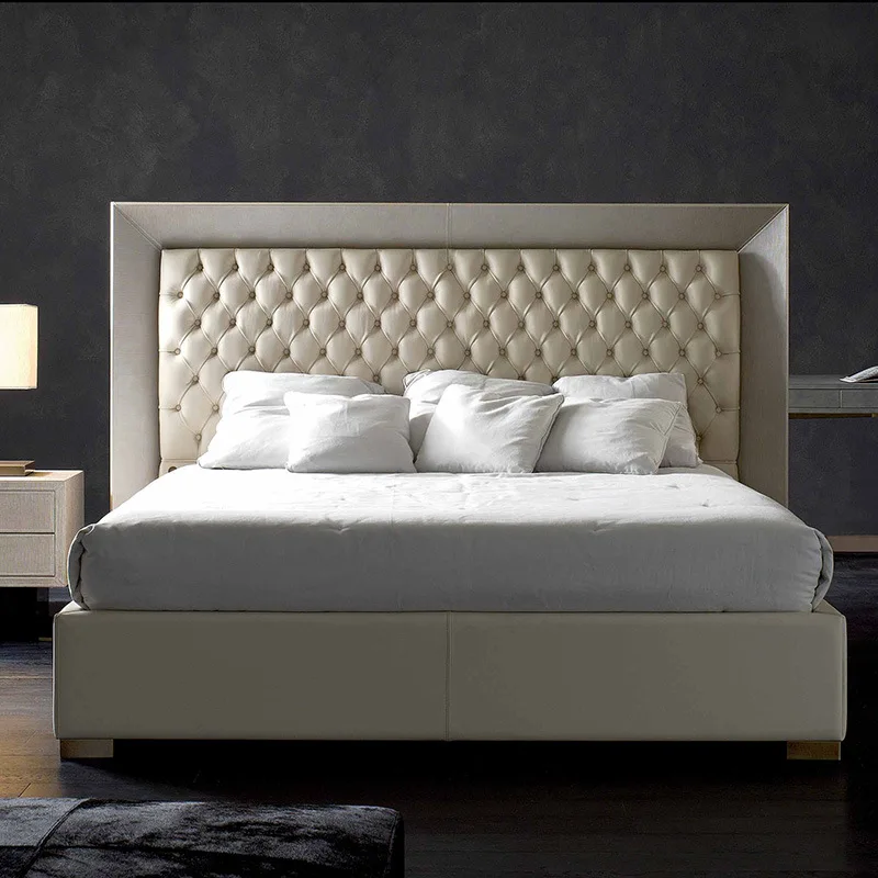 

Italian high-end designer luxury villa bed bed frame bedroom furniture