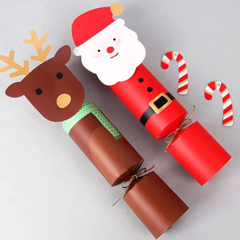 Christmas Candy Wrap Box 10X Cute Snack Box Christmas Goodie Wrap Multi-Functional Hand Folding Box For Displaying Candies For