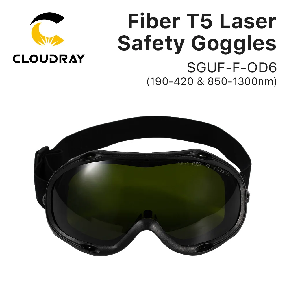 Cloudray 1064 nm Laserschutzbrille Schlittenbrille 190–420 und 850–1300 nm OD6+ Wellenlängen-Schutzbrille Schild SGUF-F-OD6