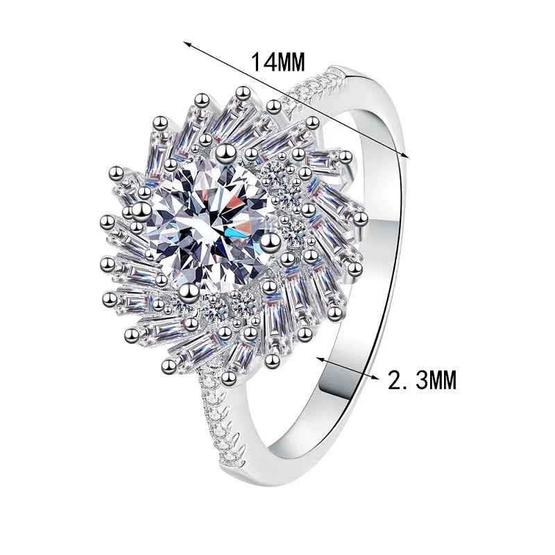 

Apaison Sparkling D Color 1 Carat Moissanite Women Ring - Bride Wedding Engagement Anniversary 925 Sterling Silver Jewelry Gift