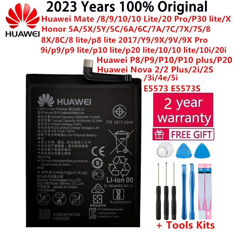 Original Battery For Huawei Honor Mate Nova 2 3 5A 5C 6A 7 7C 7A 7X 8 8A 8C 8X P8 9 Y9 P9 10 P10 20 P20 Lite Pro Plus Batteries