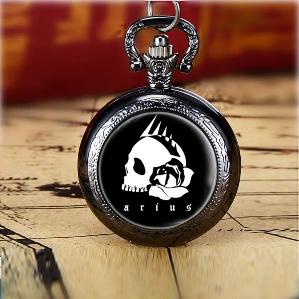 2024 Anime Blue Archive College Logo Pocket Watch Numeral Dial Skeleton Mechanical Flip Watch Gifts Boys Girls