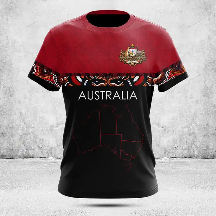 Custom Name Summer Casual Australia Skull Graphic T-shirts Summer Casual Men's Fashion Streetwear Cool Jersey Short Sleeve Tops