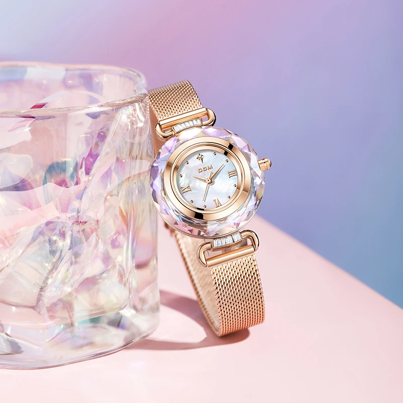 DOM 1613 elegante reloj de cuarzo para mujer correa de cuero de moda reloj de pulsera de negocios resistente al agua relojes casuales para mujer reloj de mujer