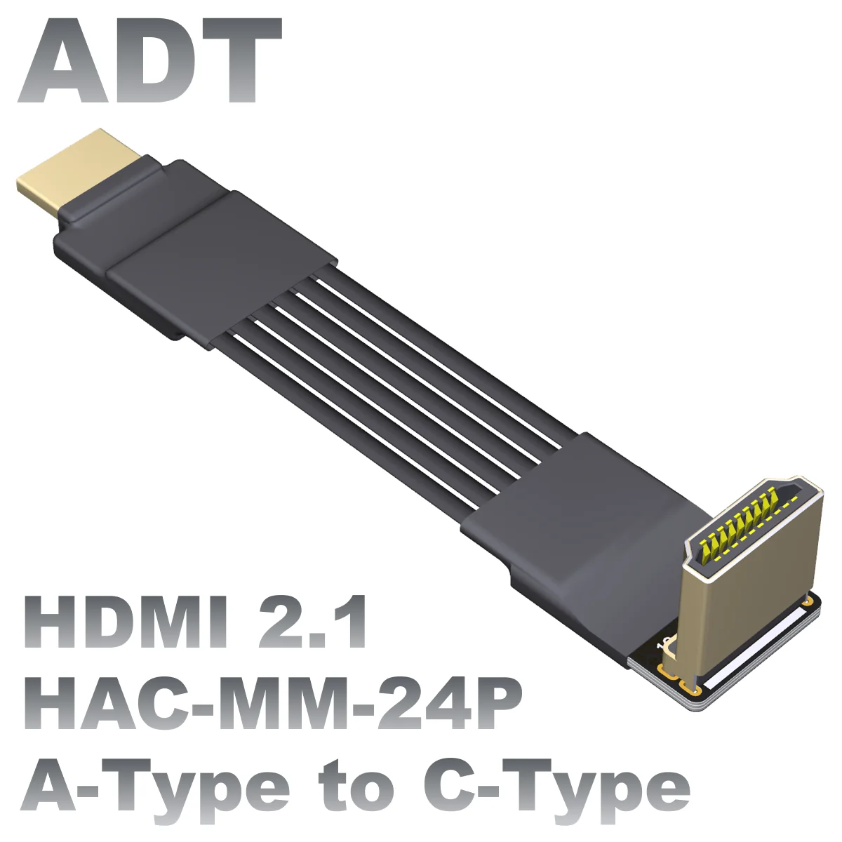 5cm-3m Ribbon FPV Mini HDMI-2.1-Compatible Audio Flexible Flat Cable Raspberry Pi 4 HDMI-V2.1 to Mini-HDMI 90 Degree FFC 24pin