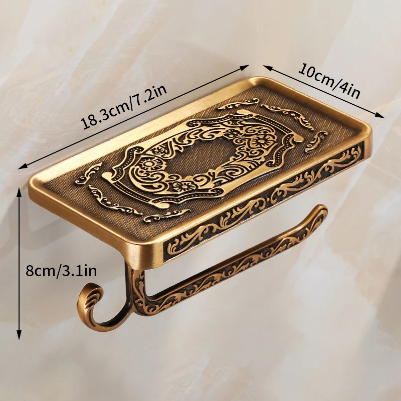 Toilet Paper Holder Wall Mounted Vintage Classic Bathroom Antique Brass Roll Tissue Box Bathroom Accessories