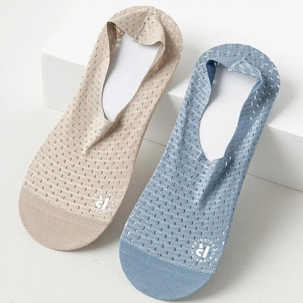 

Однотонные мужские полые носки-лодочки, летние противоскользящие носки из ледяного шелка, мужские дышащие тонкие невидимые сетчатые носки на каждый день